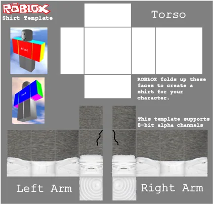 Roblox Shirt Template with Torso and Arms