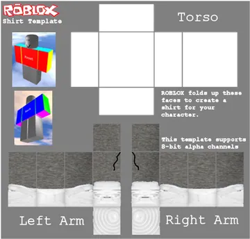 Roblox Shirt Template with Torso and Arms