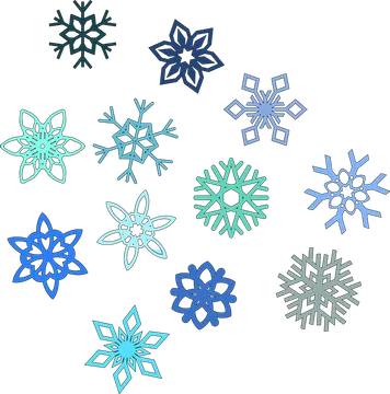 Colorful Snowflake Line Art Collection