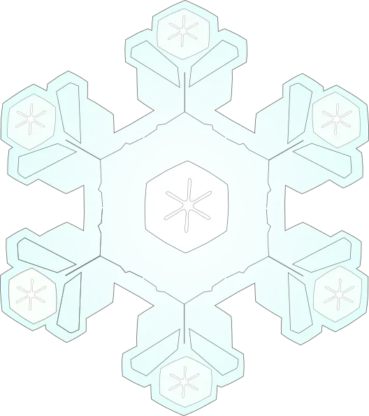 Ilustración geométrica de copo de nieve azul pálido