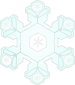 Ilustración geométrica de copo de nieve azul pálido
