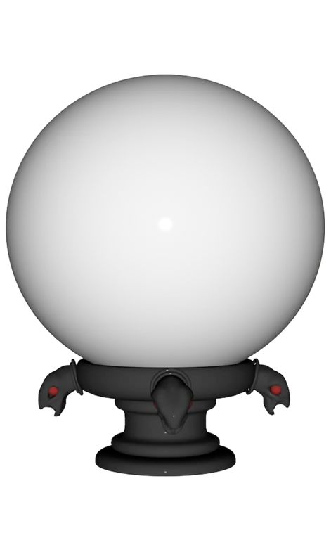 Gray Crystal Ball on a Black Stand