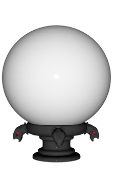 Gray Crystal Ball on a Black Stand