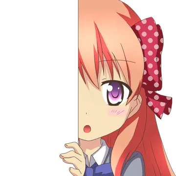 Anime Girl with Red Polka Dot Bow