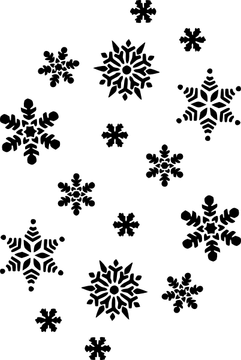 Black Snowflake Silhouette Pattern