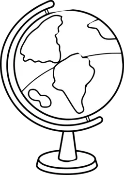 Globe on a Stand Coloring Page