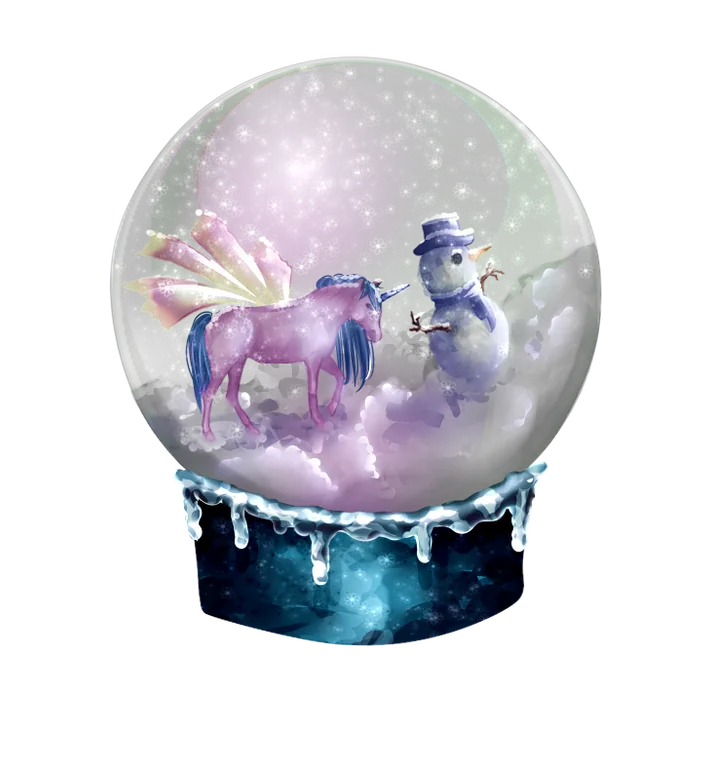 Unicorn and Snowman Snow Globe