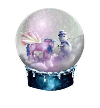 Unicorn and Snowman Snow Globe