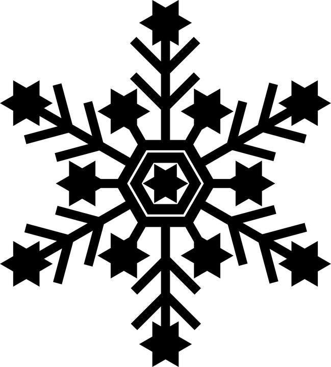 Ilustración geométrica de copo de nieve negro