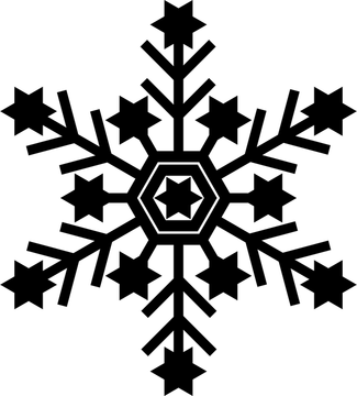 Ilustración geométrica de copo de nieve negro