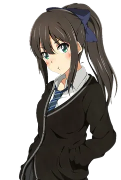 Anime Schoolgirl with Dark Ponytail