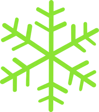 Bright Green Snowflake Icon