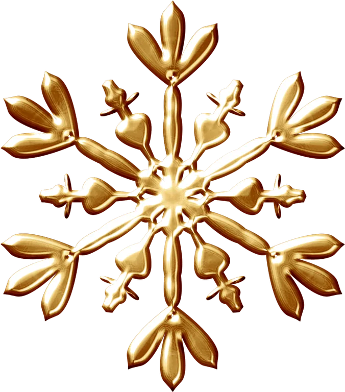 Gold Snowflake Ornament Illustration