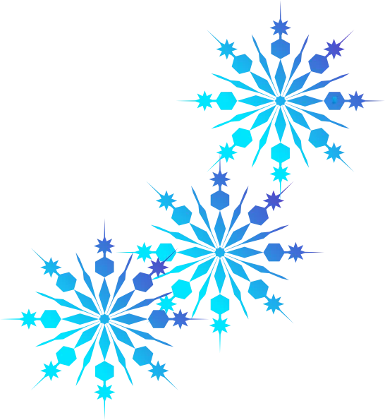 Grupo de copos de nieve azules y turquesa