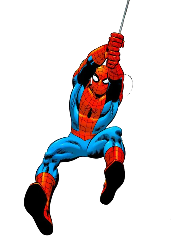 Red and Blue Spider-Man Swinging