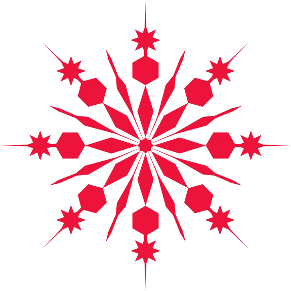 Red Geometric Snowflake Ornament