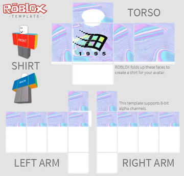 Roblox Avatar Shirt Template with Torso and Arms