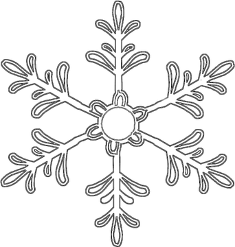 Outlined Six-Point Snowflake Drawing