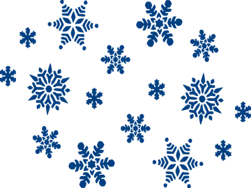 Blue Snowflake Pattern on White