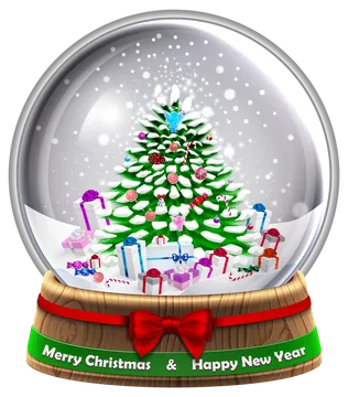 Christmas Tree Snow Globe with Gifts PNG