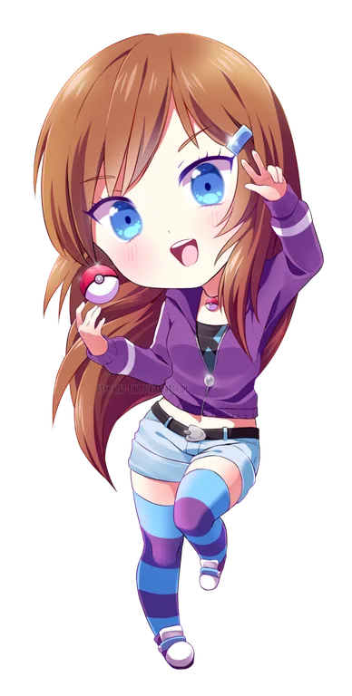Chibi Anime Girl with Brown Hair