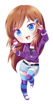 Chibi Anime Girl with Brown Hair