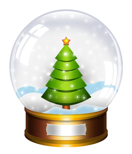 Christmas Tree Snow Globe Illustration