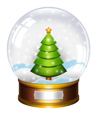Christmas Tree Snow Globe Illustration