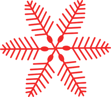 Red Six-Arm Snowflake Line Art