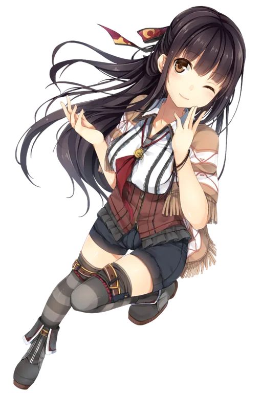 Anime Girl in Traditional-Inspired Outfit