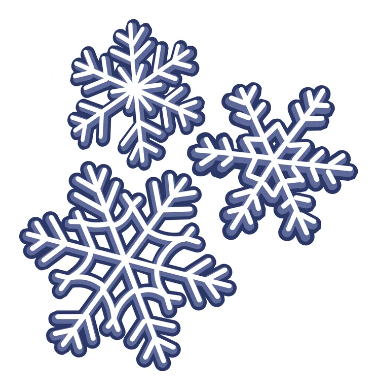 Three Blue Snowflake Stickers