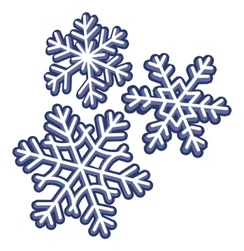 Three Blue Snowflake Stickers