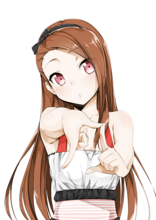 Anime Girl with Brown Hair and Headband