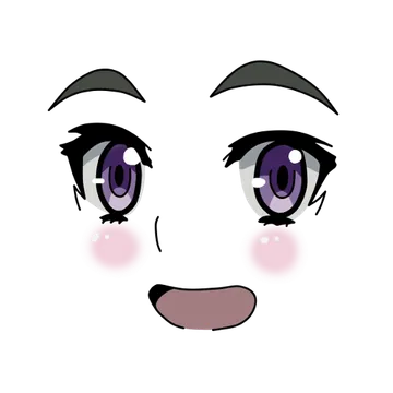 Cute Anime Face with Purple Eyes
