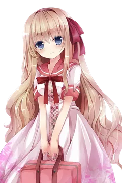 Anime Girl with Long Blonde Hair