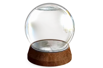 Glass Snow Globe with Wooden Base