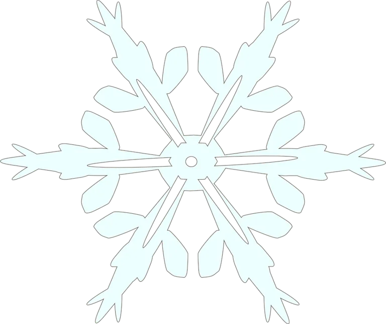 Pale Blue Six-Point Snowflake Cutout
