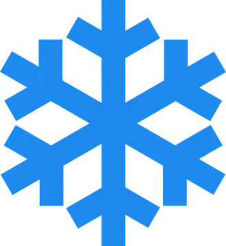 Blue Six-Point Snowflake Symbol