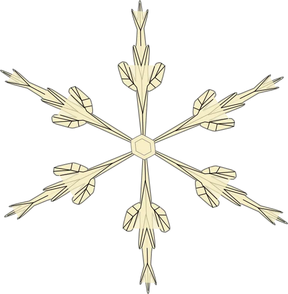 Geometric Cream Snowflake Illustration