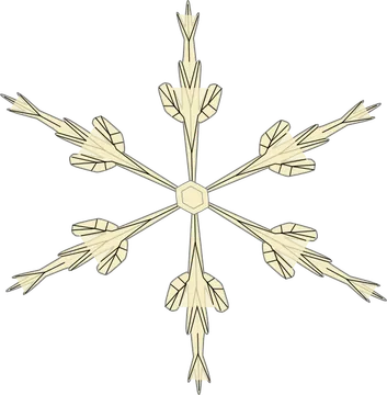 Geometric Cream Snowflake Illustration
