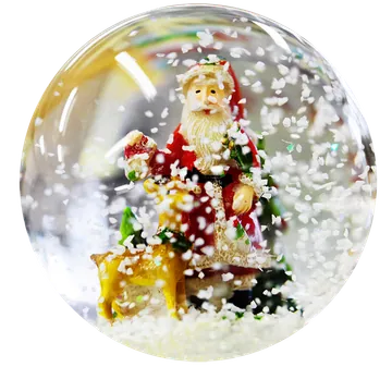 Santa and Reindeer Snow Globe