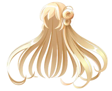 Blonde Hair Illustration with Flower Clips
