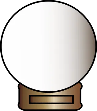 Blank crystal ball on a wooden stand