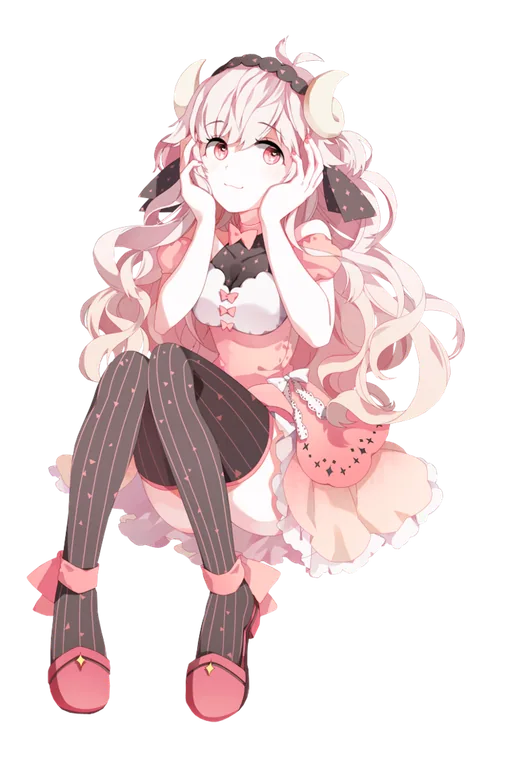 Anime Girl with Long Pink Hair