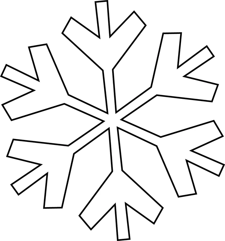 Black Outline Snowflake Shape