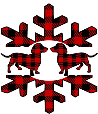 Red Snowflake with Two Dachshunds