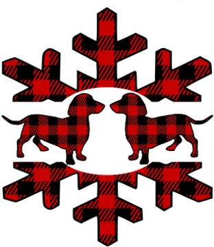 Red Snowflake with Two Dachshunds