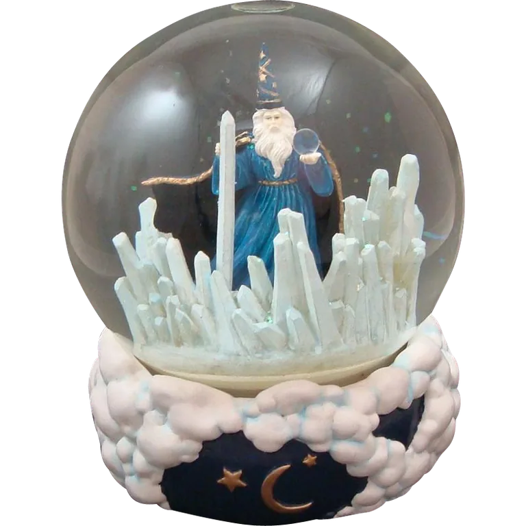 Wizard Snow Globe with Crystal Spires