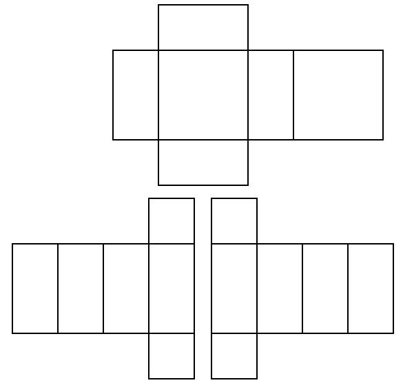 Black Line Cube Net Diagrams