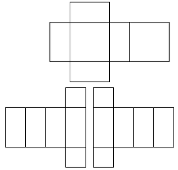 Black Line Cube Net Diagrams